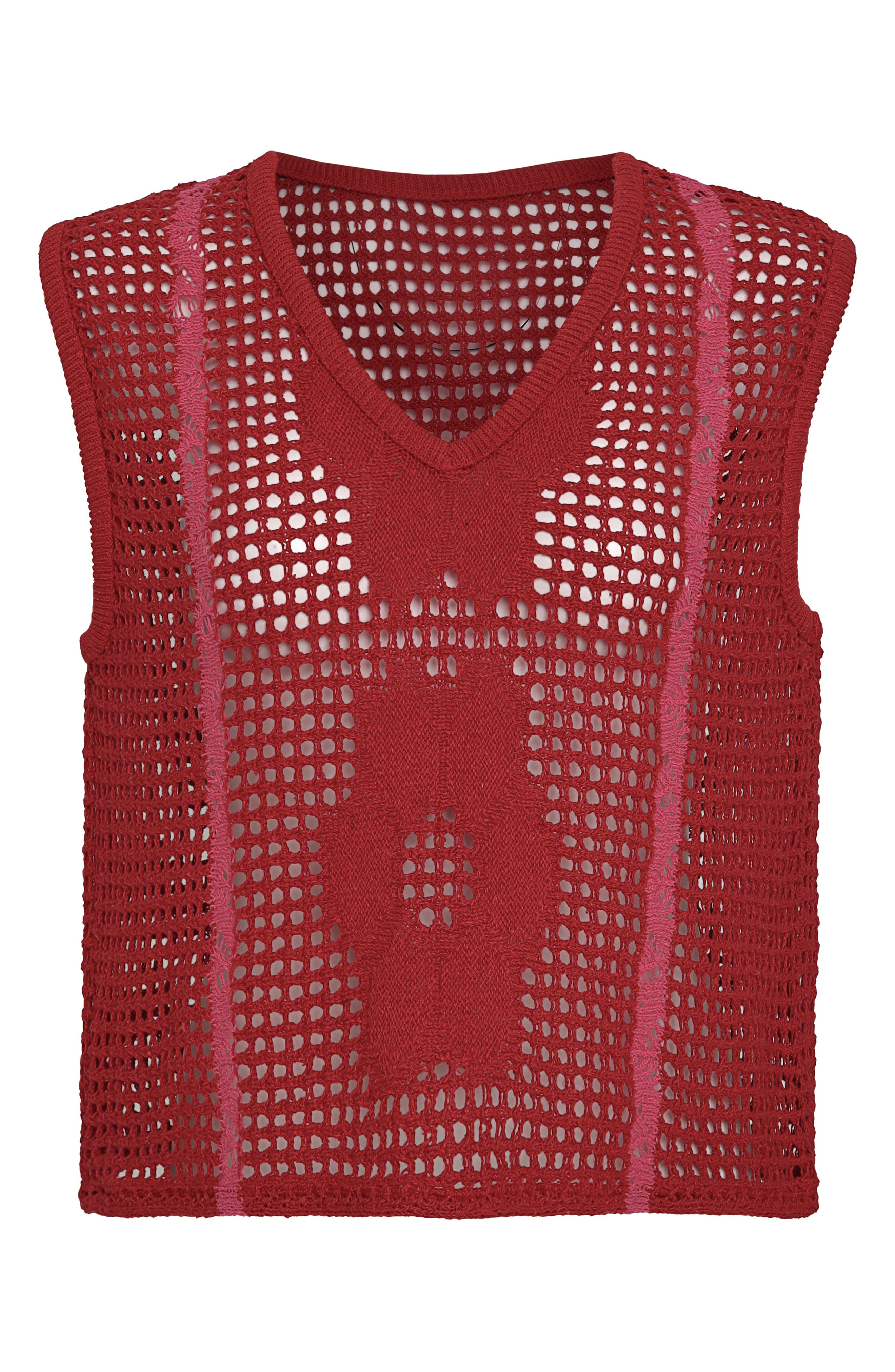 Maaji Flame Coral Crochet Cover-Up Vest (Women) | Nordstromrack