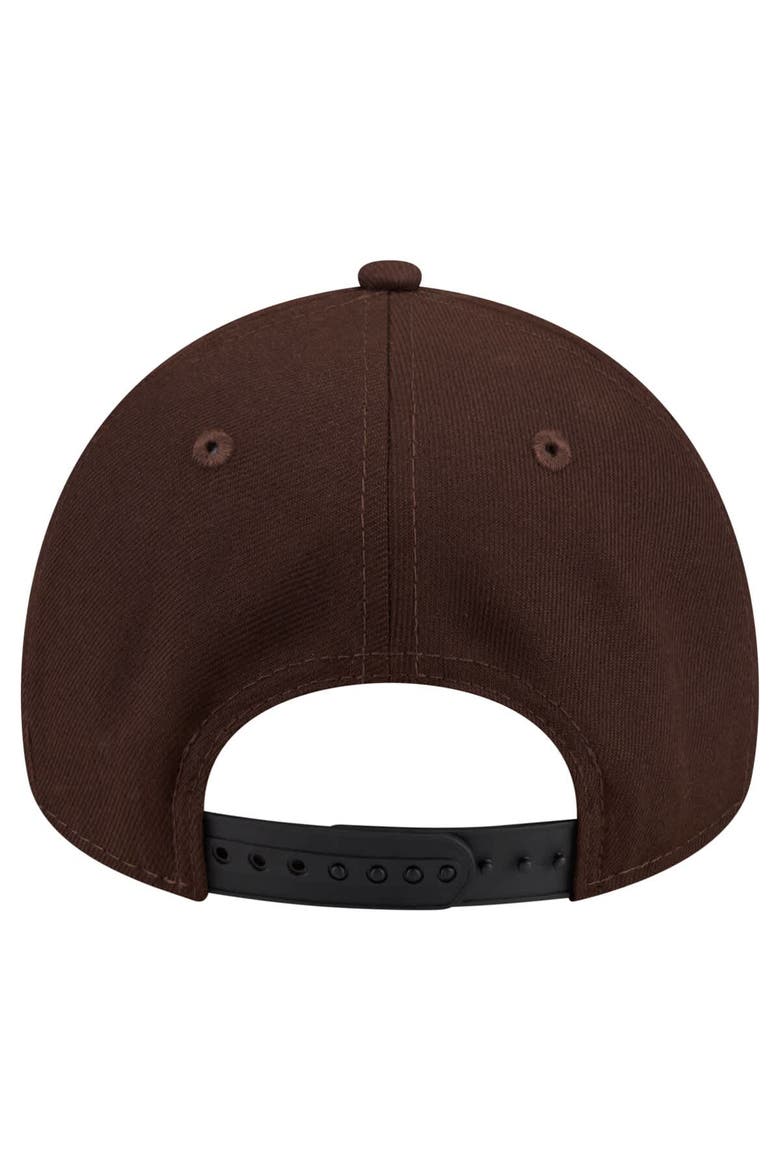 Men's New Era  Dark Brown Detroit Lions Burnt Wood A-Frame 9FORTY Adjustable Hat, Alternate, color, Dark Brown