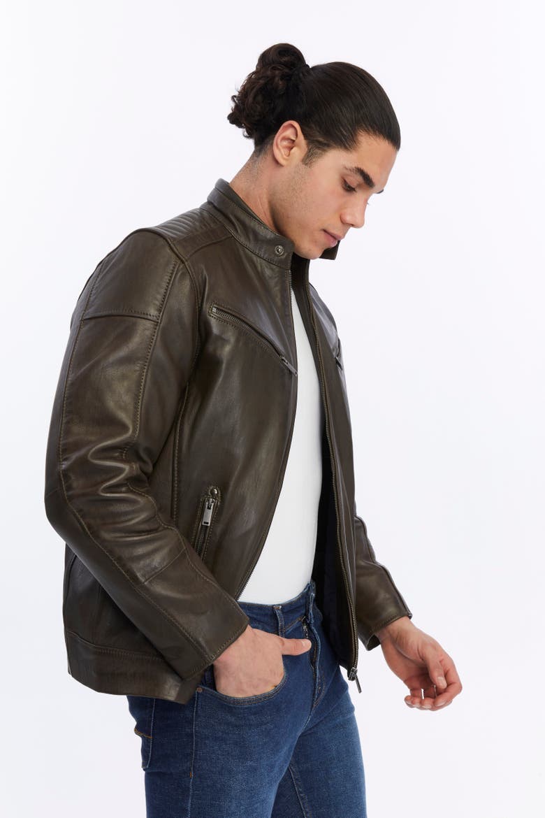 Sullivan Leather Jacket, Alternate, color, Brown