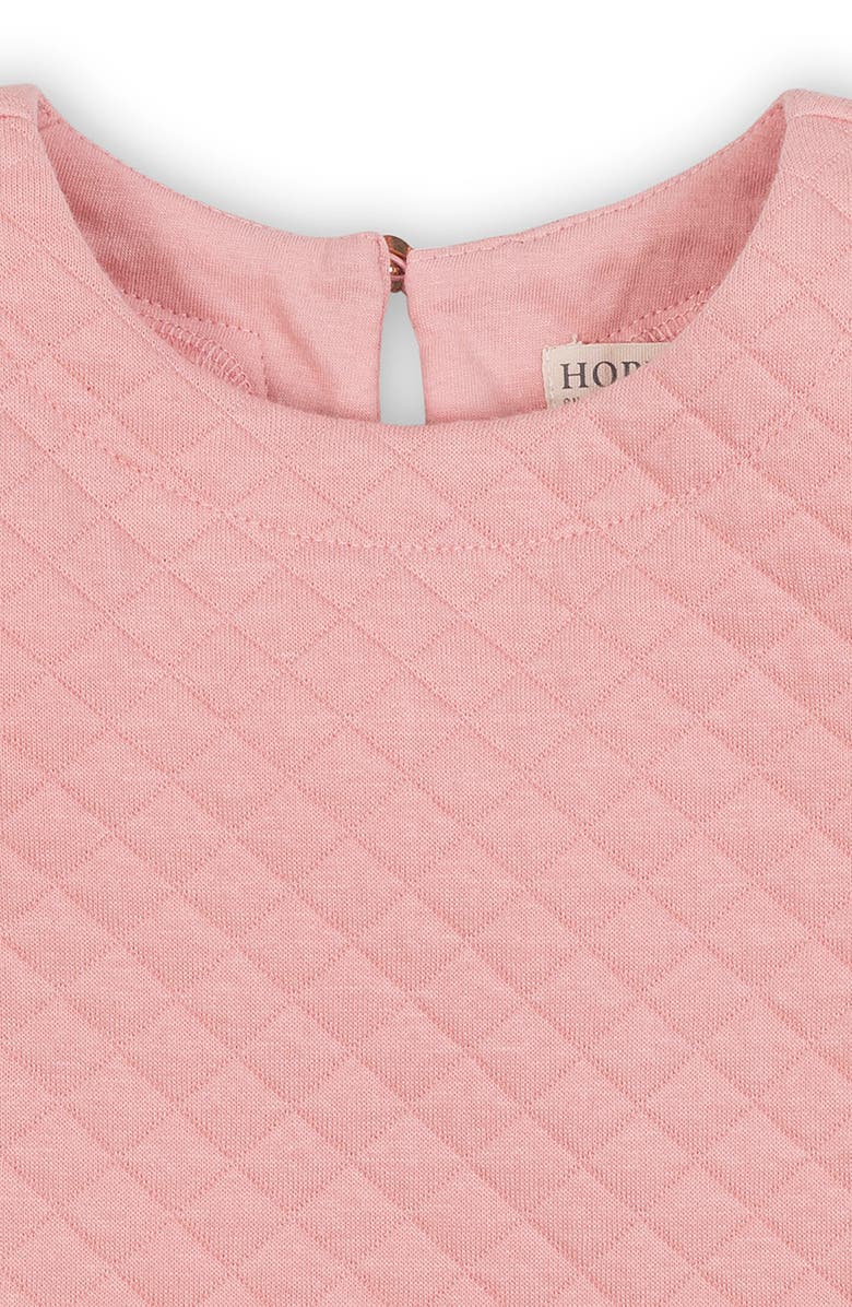 Hope & Henry Kids' Long Sleeve Quilted Drop Waist Dress, Alternate, color, Rose Quilted