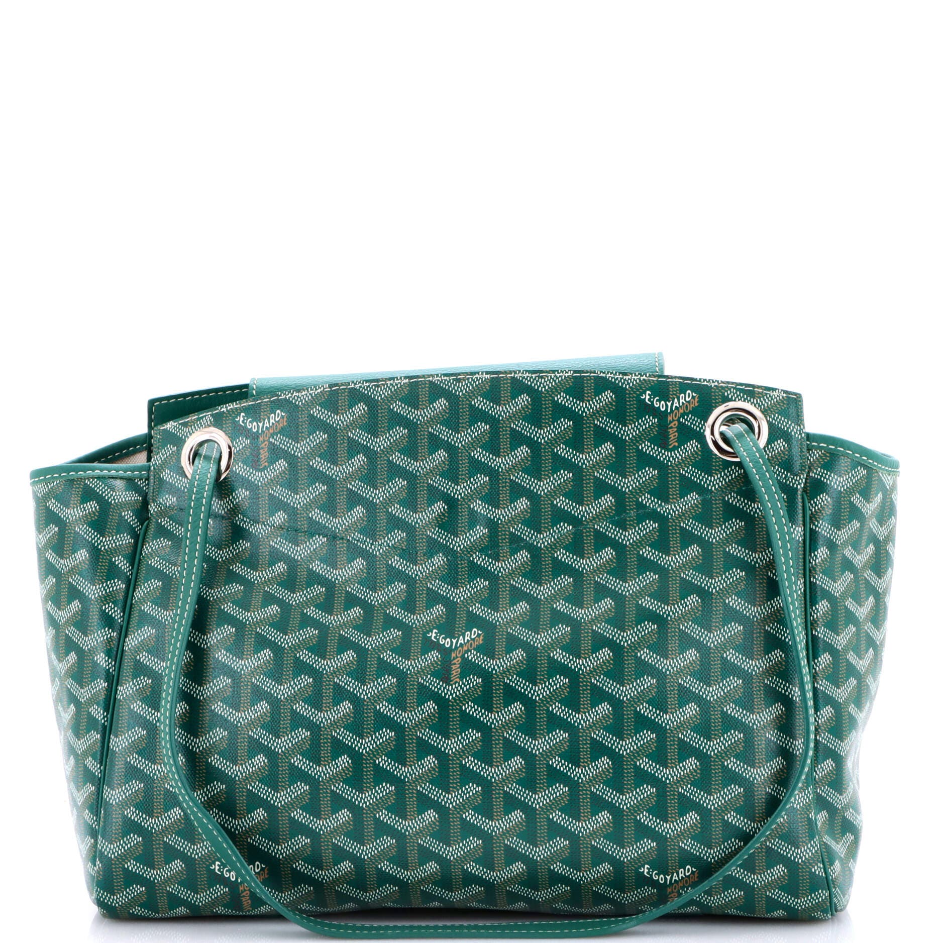 Pre-Owned Goyard Rouette Bag Coated Canvas PM, Main, color, Green