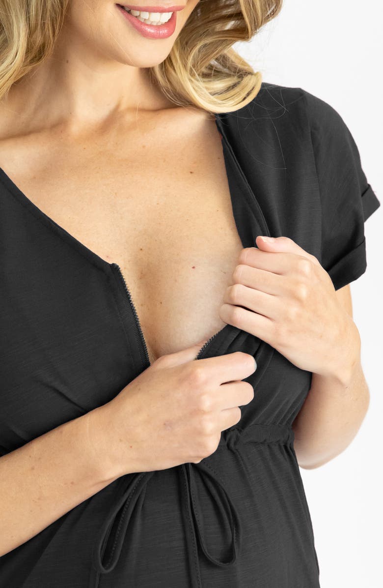 Angel Maternity Zip Maternity/Nursing Dress, Alternate, color, 