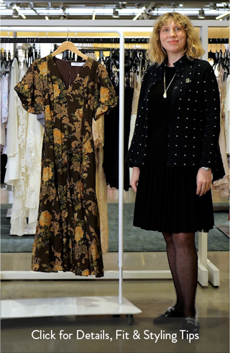 Lavena Floral Puff Sleeve Midi Dress, sales video thumbnail