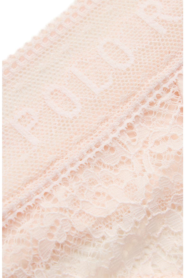 Lace & Stretch Cotton Rib Thong, Alternate, color, GARDEN ROSE