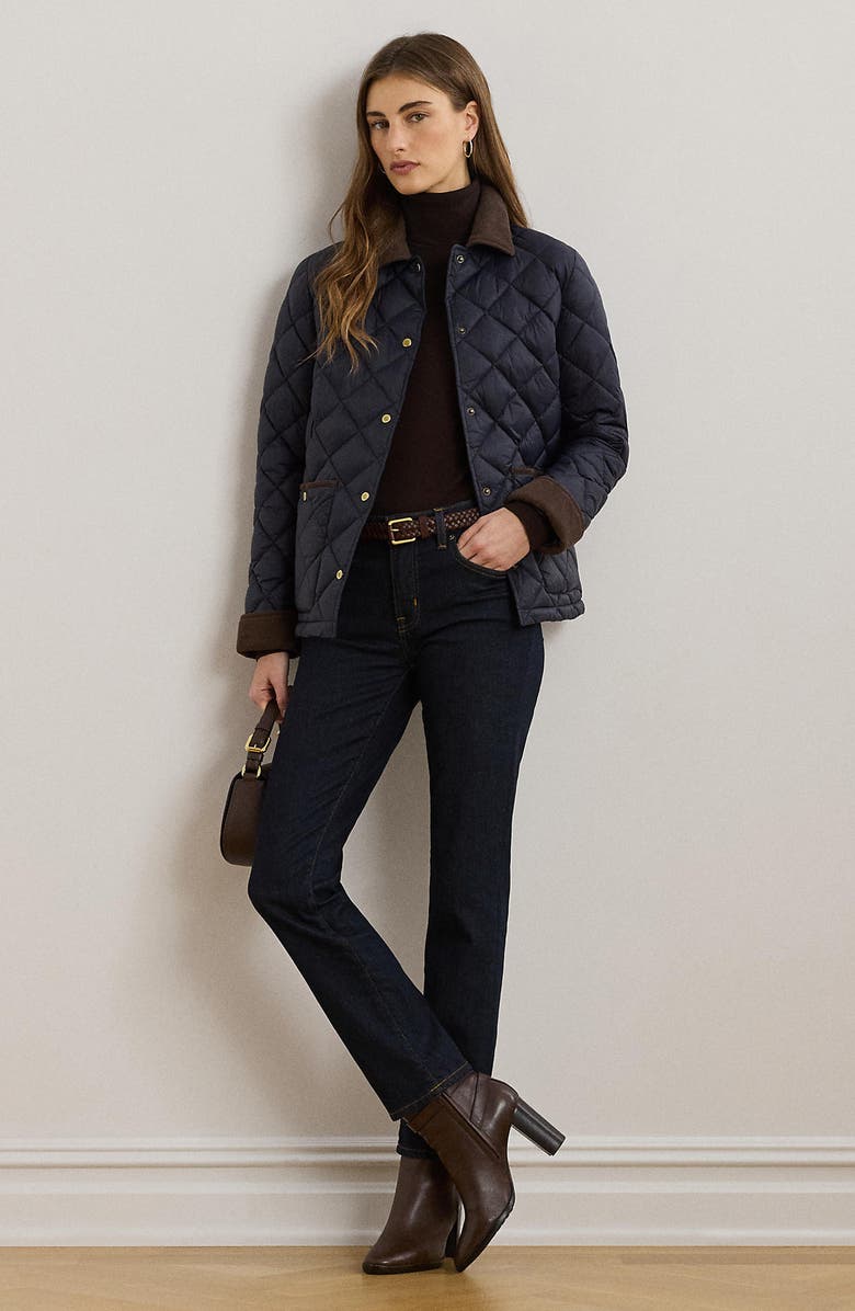 Lauren Ralph Lauren Diamond Quilted Jacket, Alternate, color, Dk Navy