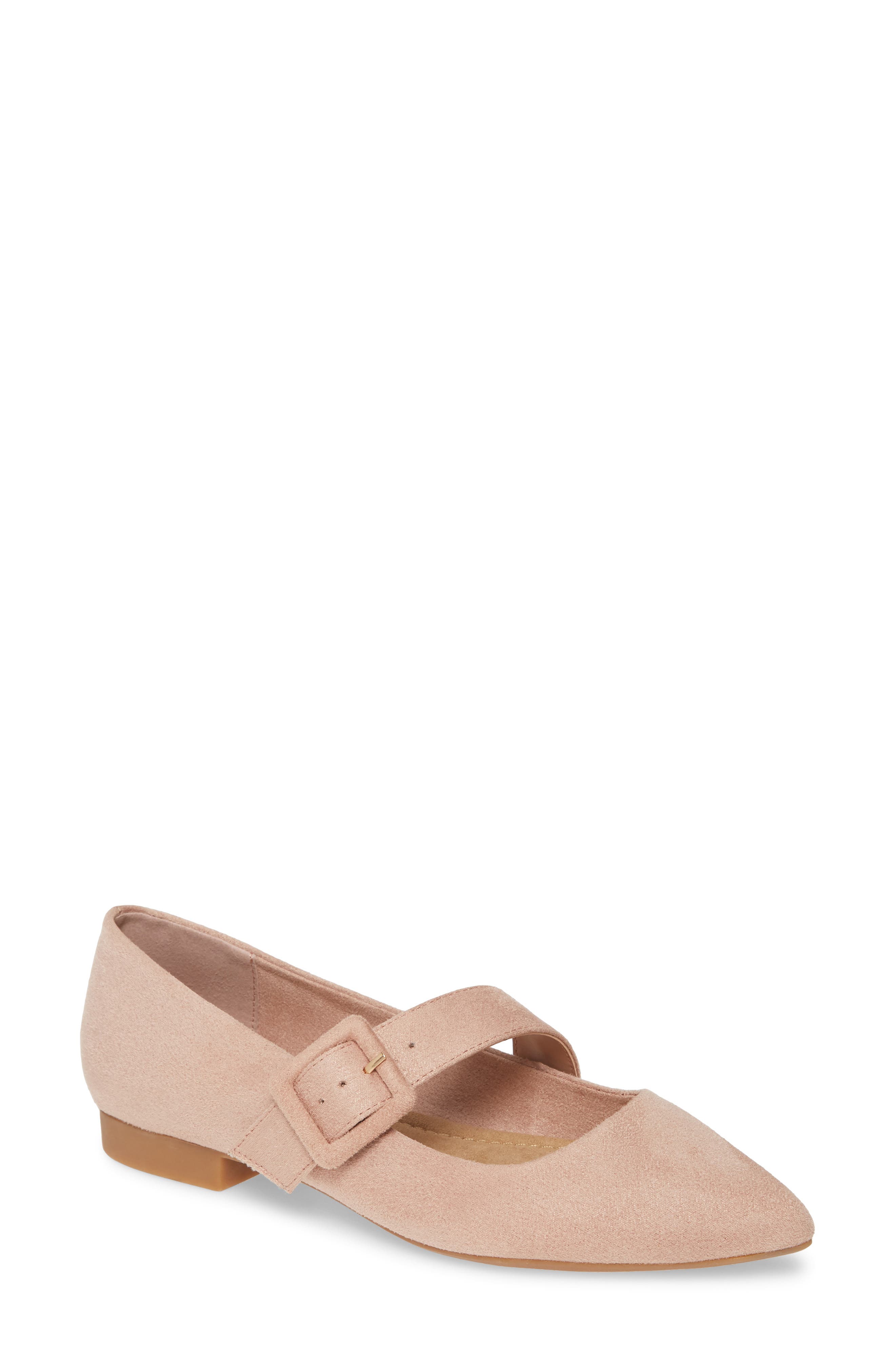 Virginia II Skimmer Flat, Main, color, BLUSH FABRIC