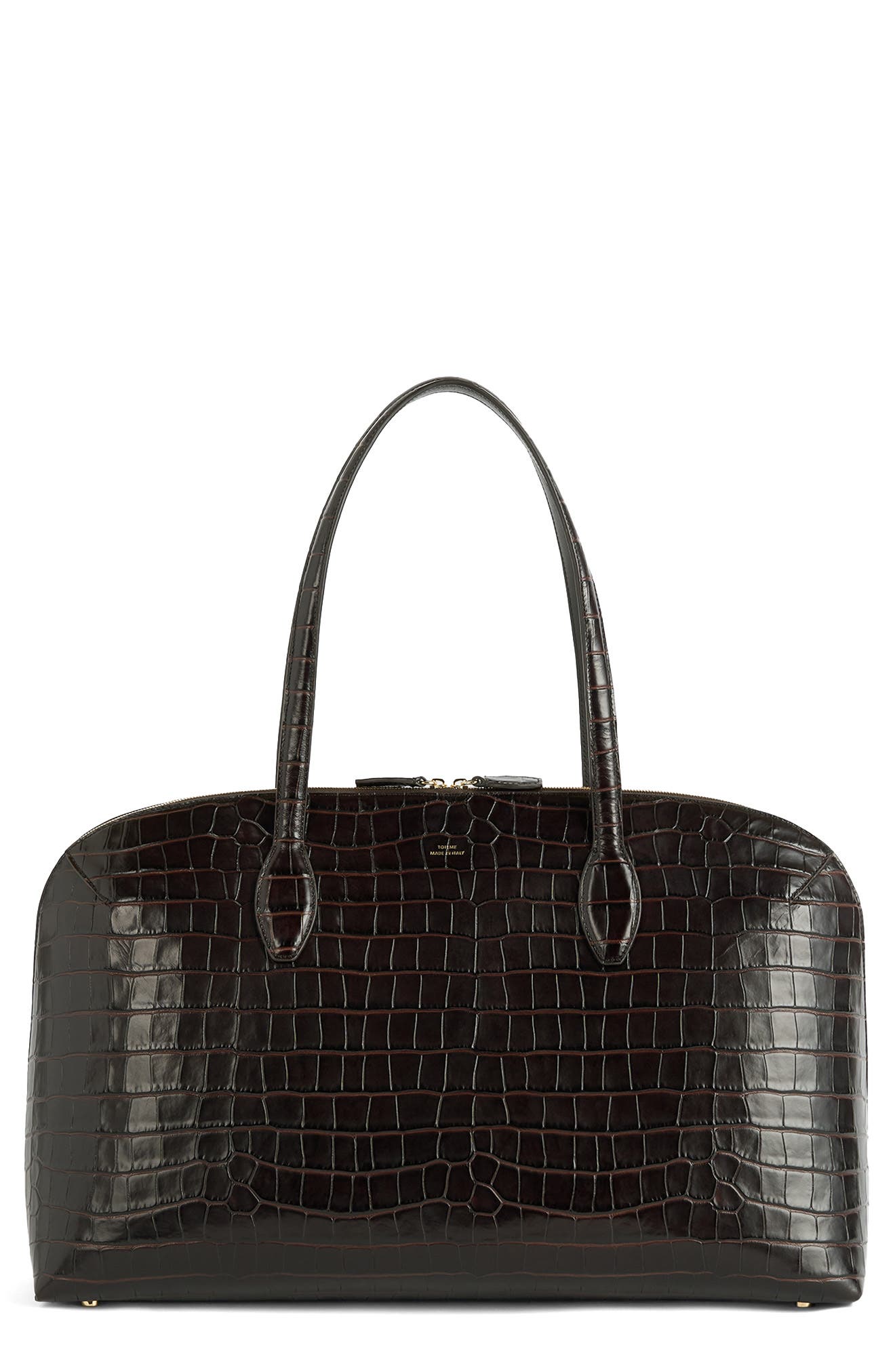 TOTEME Leather Day Tote, Main, color, Dark Chocolate