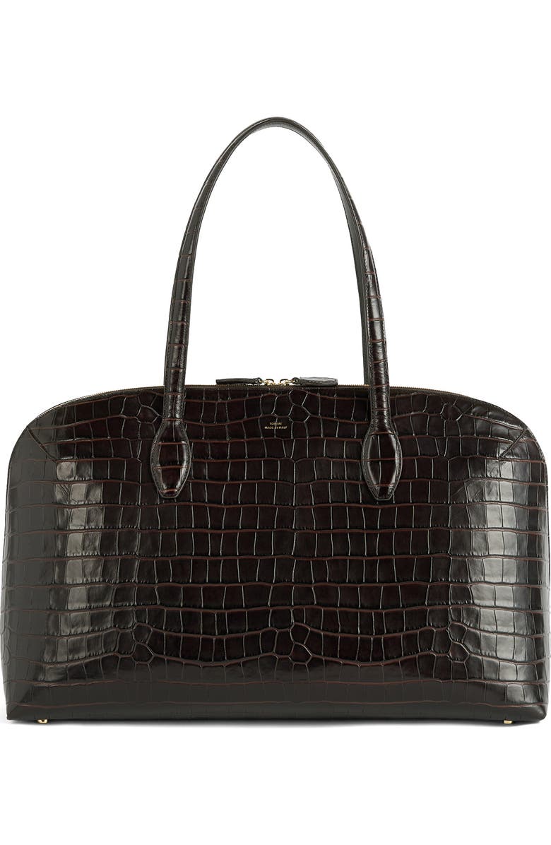 TOTEME Leather Day Tote, Main, color, Dark Chocolate