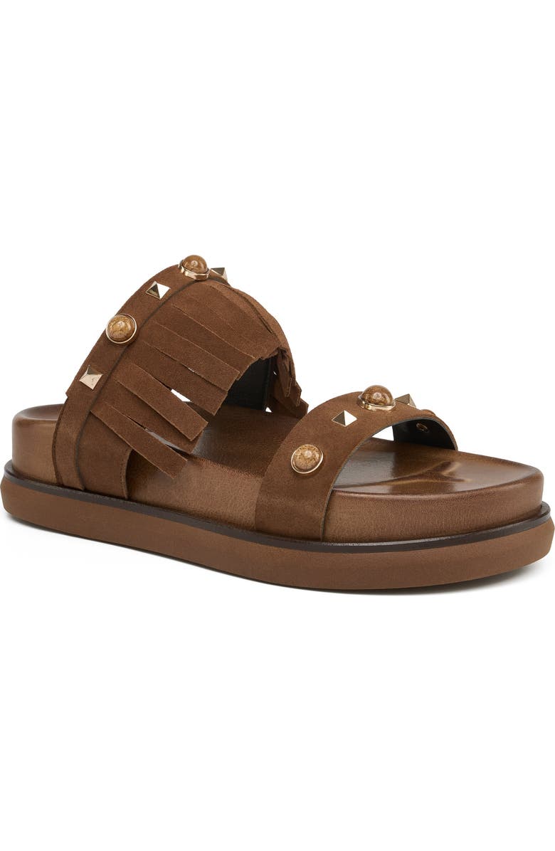 Grace Footwear Palm Fringe Sandal, Main, color, Brown