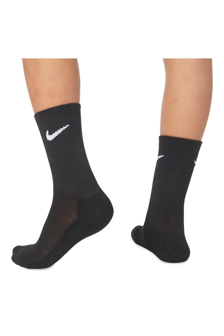 Kids' 6-Pack Performance Cushioned Crew Socks, Alternate, color, BLACK