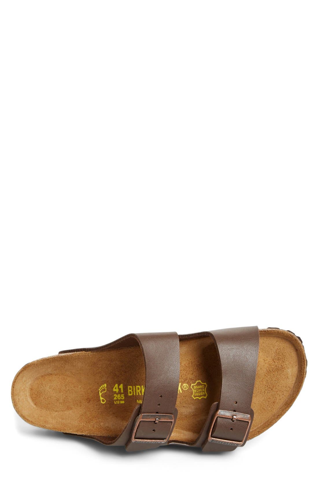 Arizona Slide Sandal, Alternate, color, DARK BROWN BIRKO FLOR