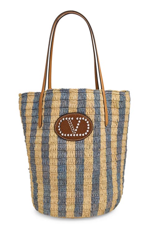 VLOGO Signature Crochet Raffia Tote