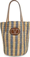 Valentino Garavani VLOGO Signature Crochet Raffia Tote