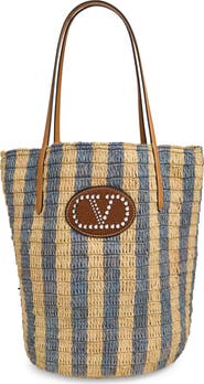 Valentino Garavani VLOGO Signature Crochet Raffia Tote