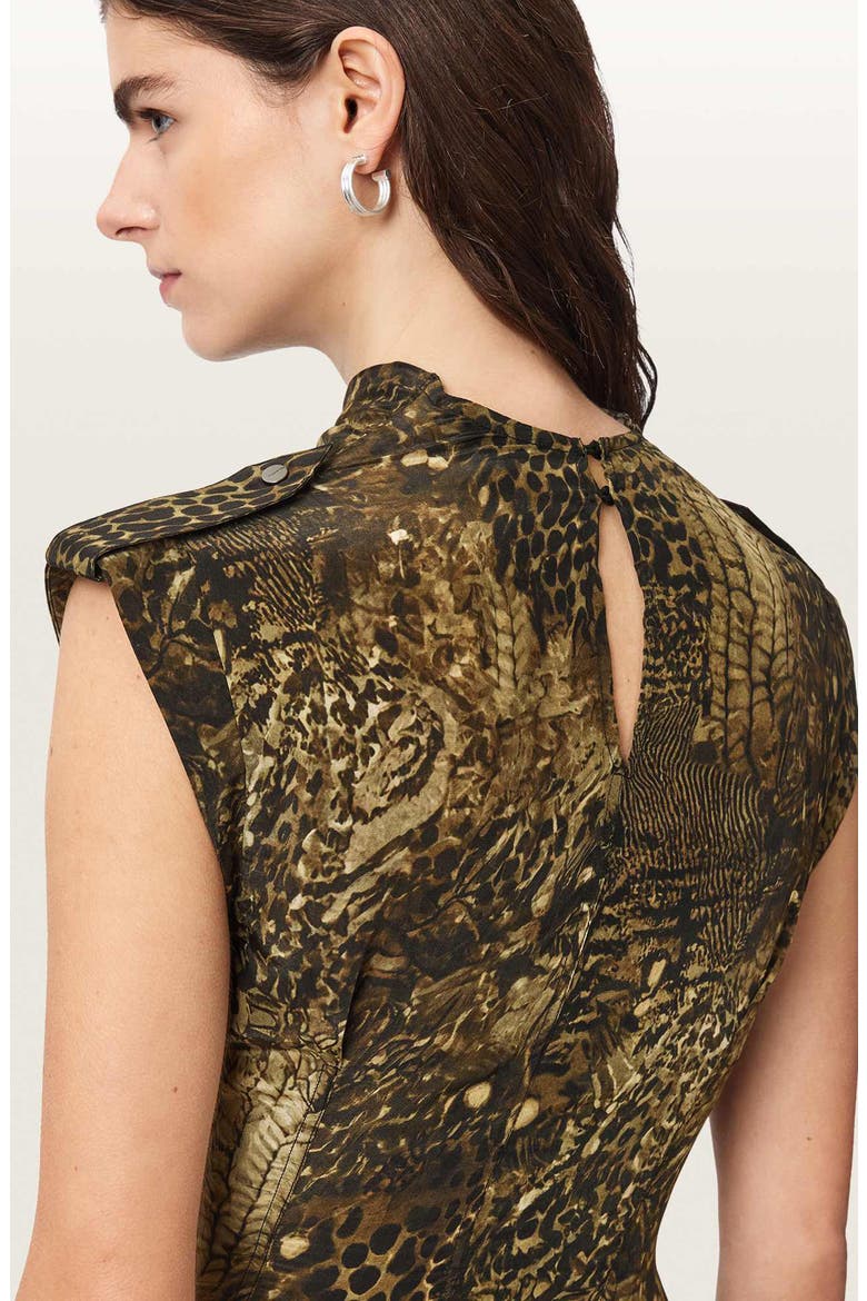 Persia Knotted Asymmetric Dress, Alternate, color, BLIXA KHAKI GREEN