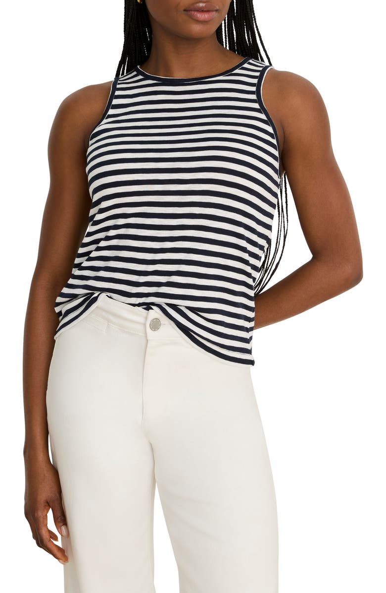 NZT by NIC+ZOE Stripe Cape Rib Tank, Main, color, Indigo Multi