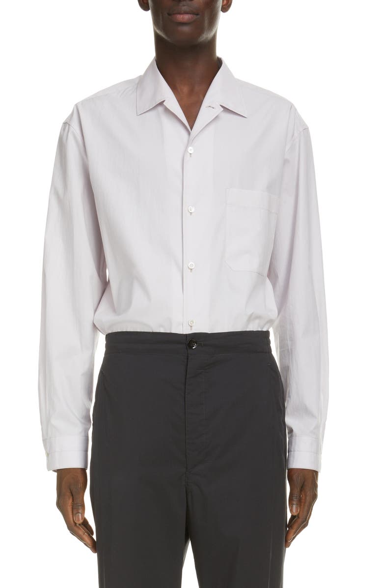 Lemaire Convertible Collar Button-Up Shirt, Main, color,