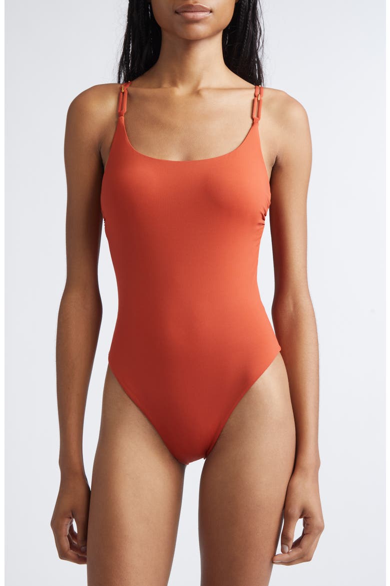 Chcarezza Beachwear One-Piece Swimsuit, Main, color, CORAL
