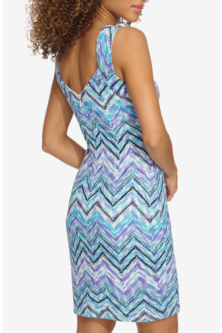 Crepe Scuba Knit Sheath Dress, Alternate, color, BLUE MULTI