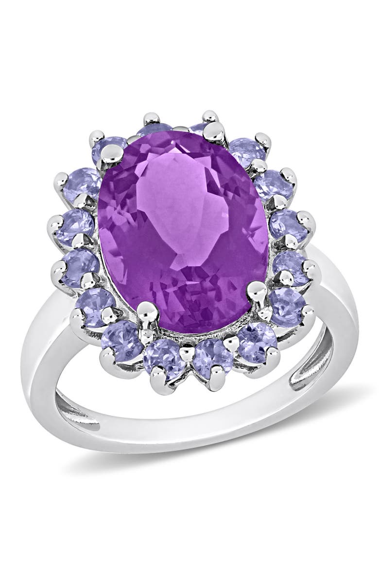 Julianna B. Amethyst & Tanzanite Halo Cocktail Ring, Main, color, Amethyst