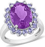 Julianna B. Amethyst & Tanzanite Halo Cocktail Ring