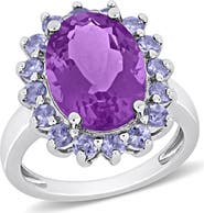 Julianna B. Amethyst & Tanzanite Halo Cocktail Ring