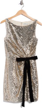 Simkhai Felly Sequin Minidress with Bow Tie