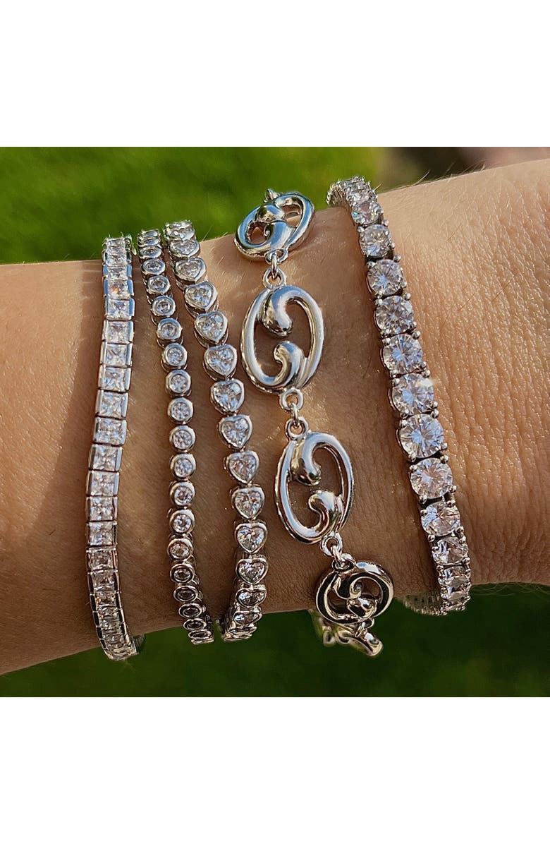 Leni James The Mini Poppy 2mm Bezel Tennis Bracelet, Alternate, color, Silver