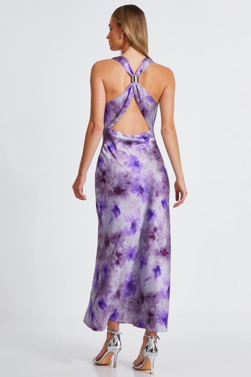 Quiz Floral Cowl Maxi Dress In Lilac