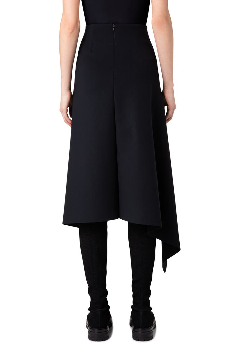 Asymmetric Techno Scuba Knit Skirt, Alternate, color, 009 BLACK
