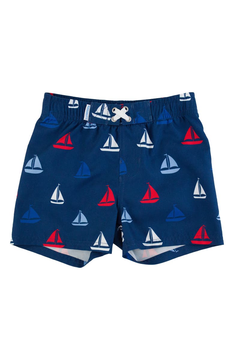 RuggedButts Kids' Sail Away Swim Trunks, Main, color, Sail Away