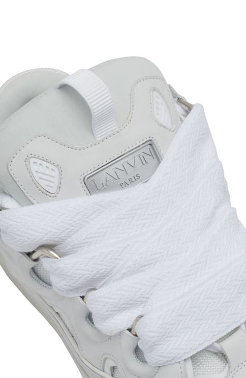 Lanvin Curb Leather Sneakers In White