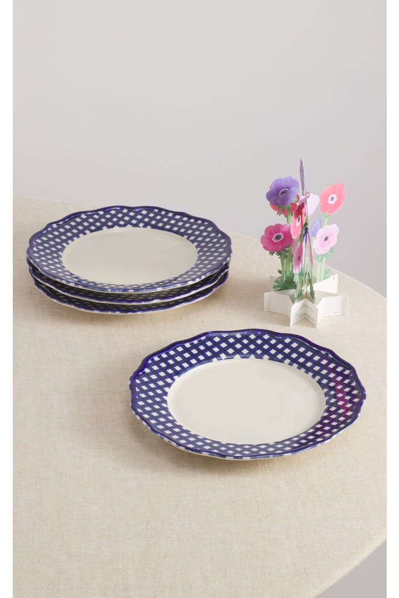 Beatrix 10.5'' Dinner Plate Set of 4, Main, color, Blue/Cream