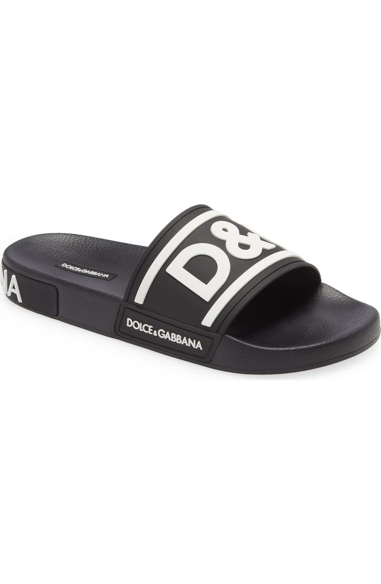 Dolce&Gabbana Logo Slide Sandal, Main, color,