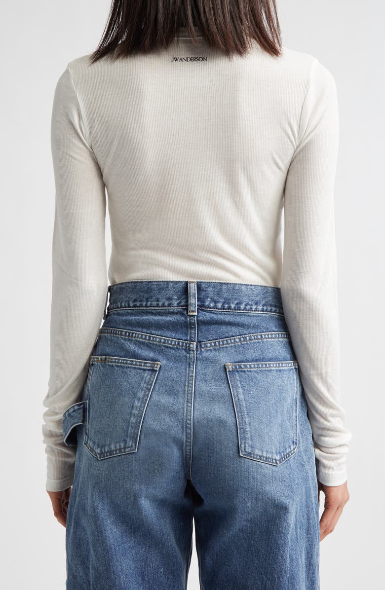 JW Anderson Long Sleeve Crewneck Top, Alternate, color, Off White