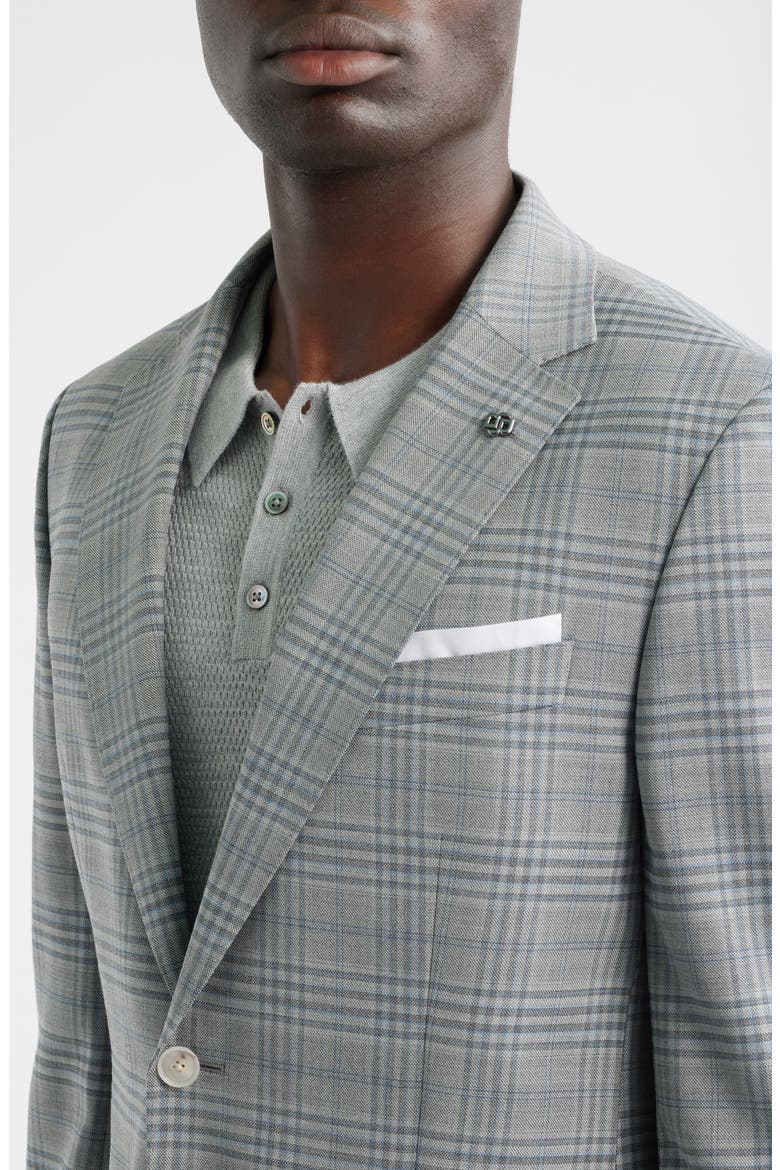 Hutson Slim Fit Plaid Sport Coat, Alternate, color, SILVER