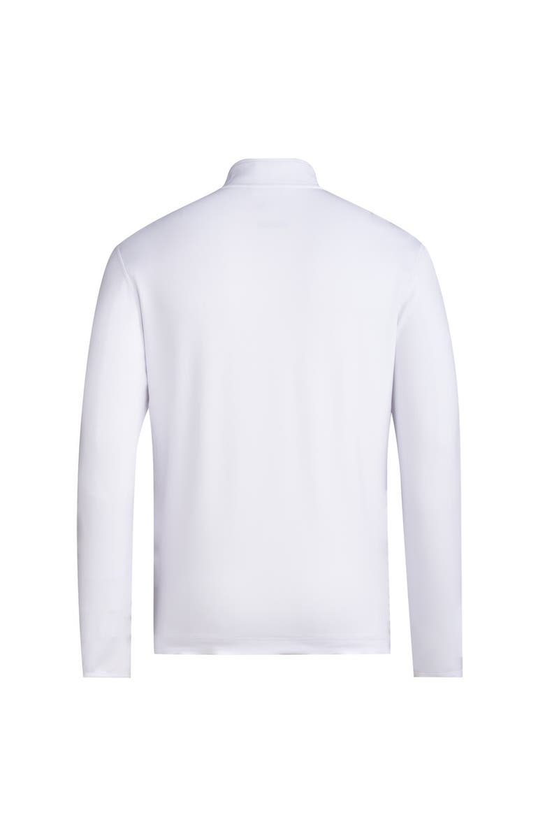 adidas Men's adidas White Miami Hurricanes Wear Pink Quarter-Zip Pullover, Alternate, color, White