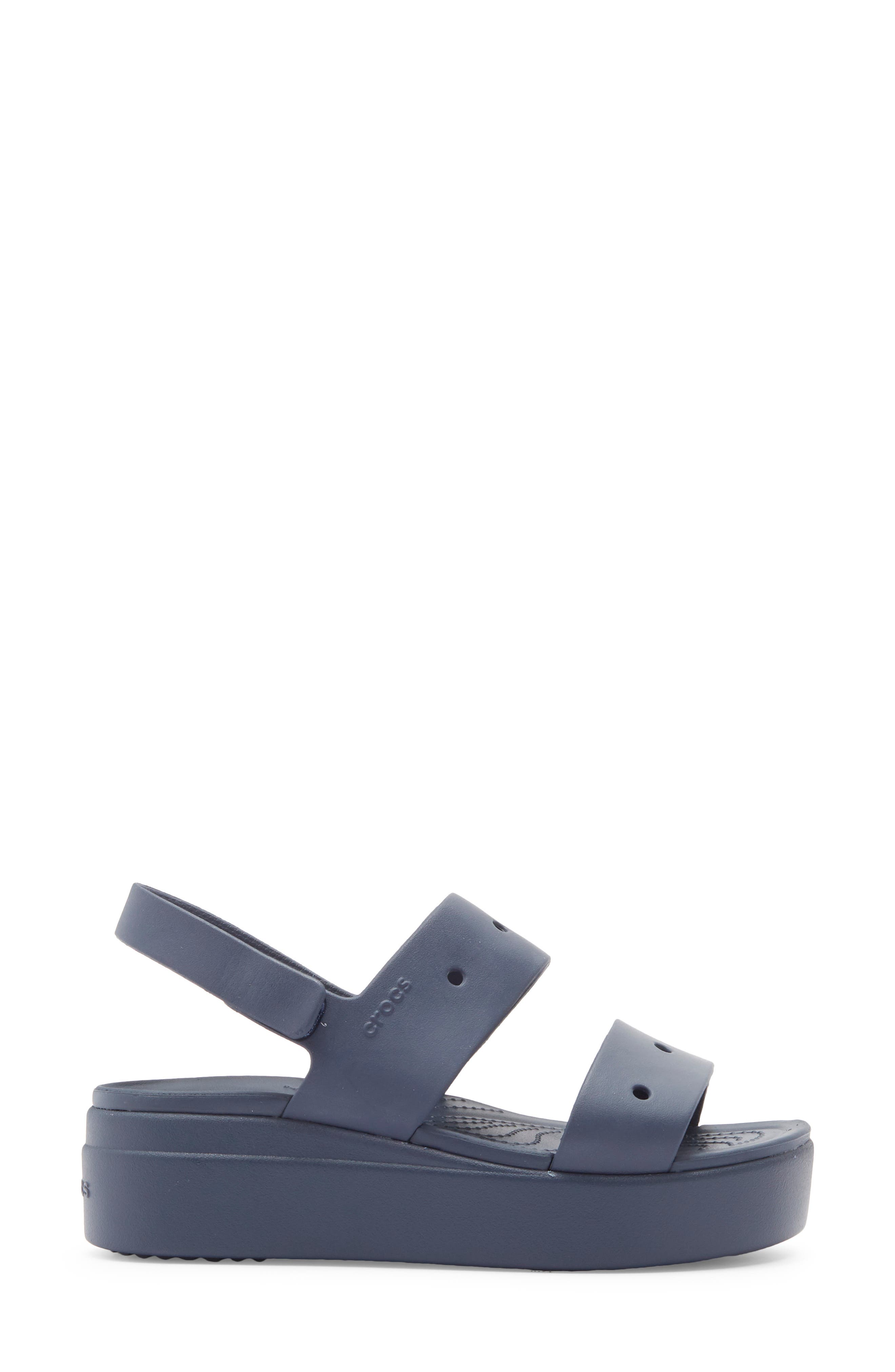 CROCS Brooklyn 4U Water Resistant Wedge Slingback Sandal, Alternate, color, Navy