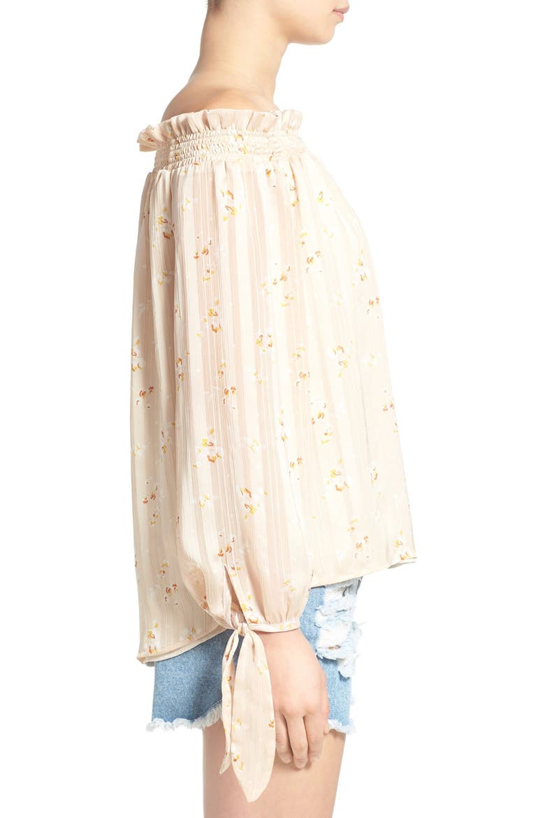 Off-the-Shoulder Blouse, Alternate, color, PINK BOUQUET