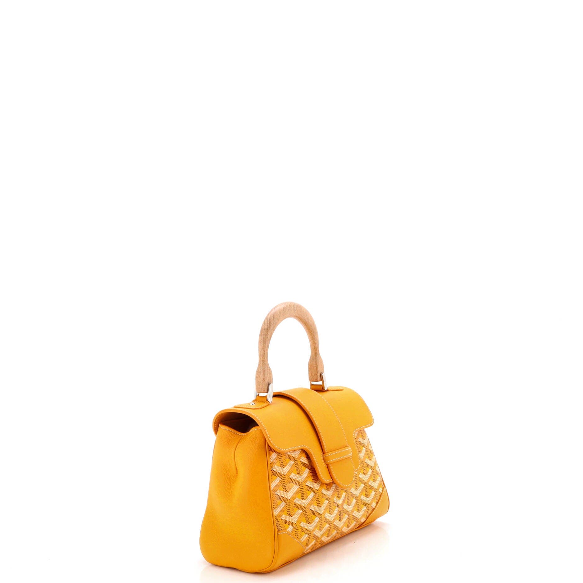 Pre-Owned Goyard Saigon Top Handle Bag Coated Canvas with Leather Mini, Alternate, color, Orange