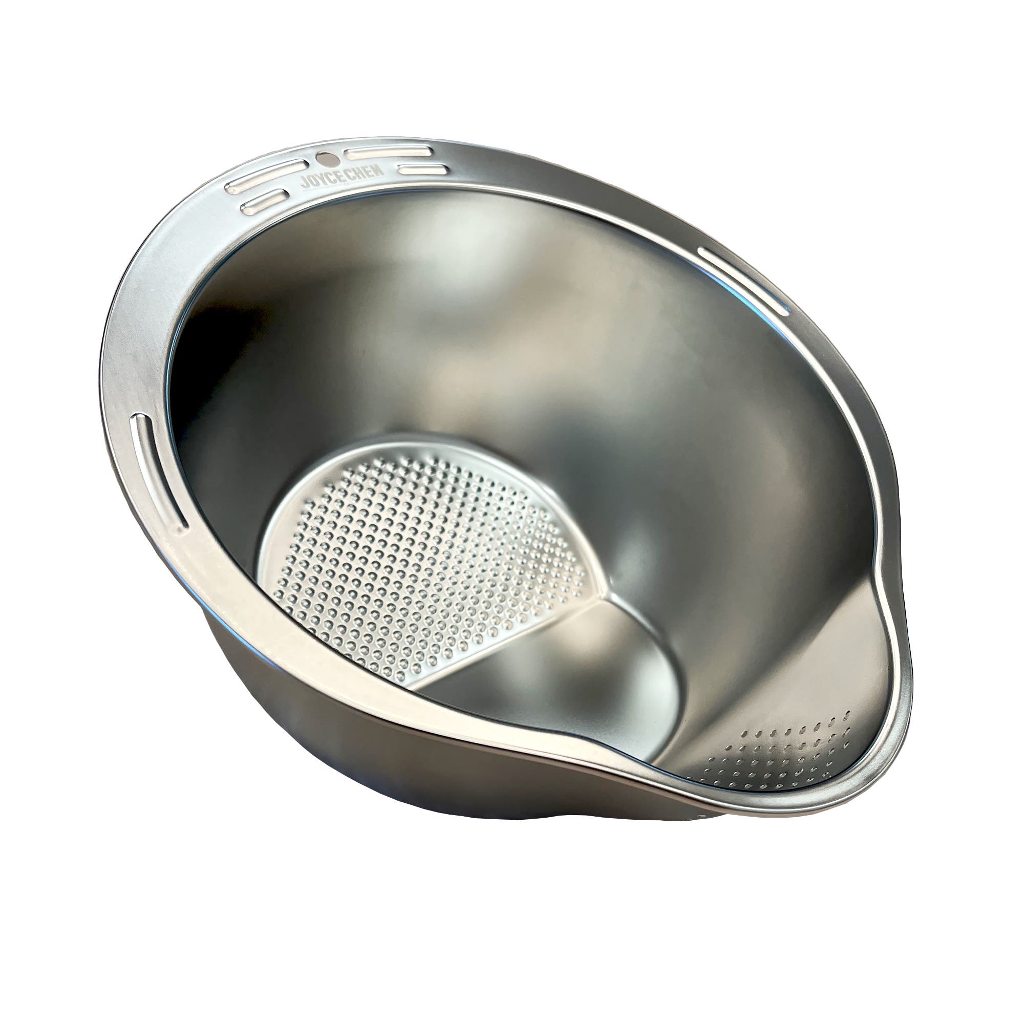 JOYCE CHEN Rice Washer, Colander, and Strainer - Metallic Silver