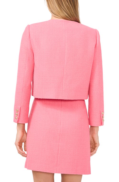 Cece Collarless Tweed Jacket In Multi