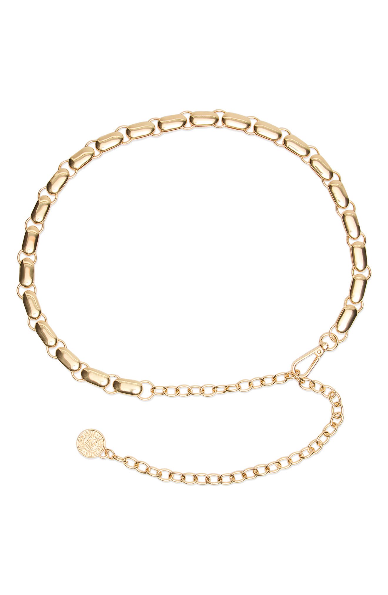 Steve Madden Bean Chain Belt In Gold