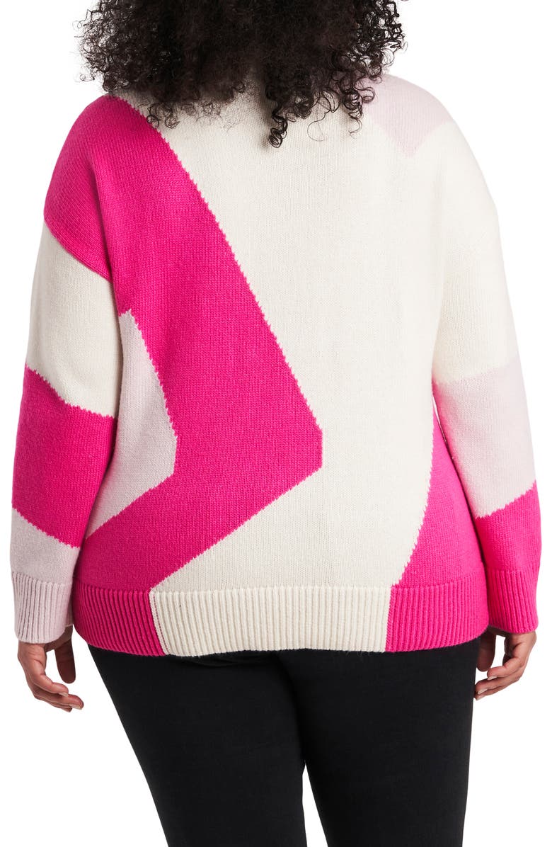 Vince Camuto Mod Intarsia Knit Sweater, Alternate, color, 