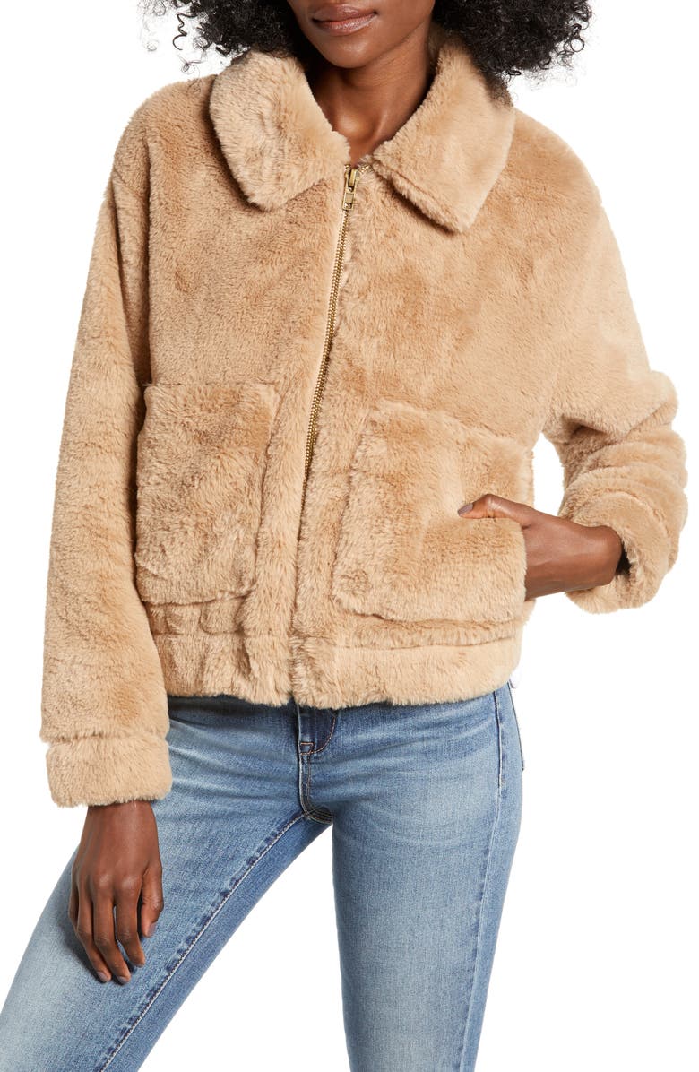 4SI3NNA Teddy Faux Fur Jacket, Alternate, color, 
