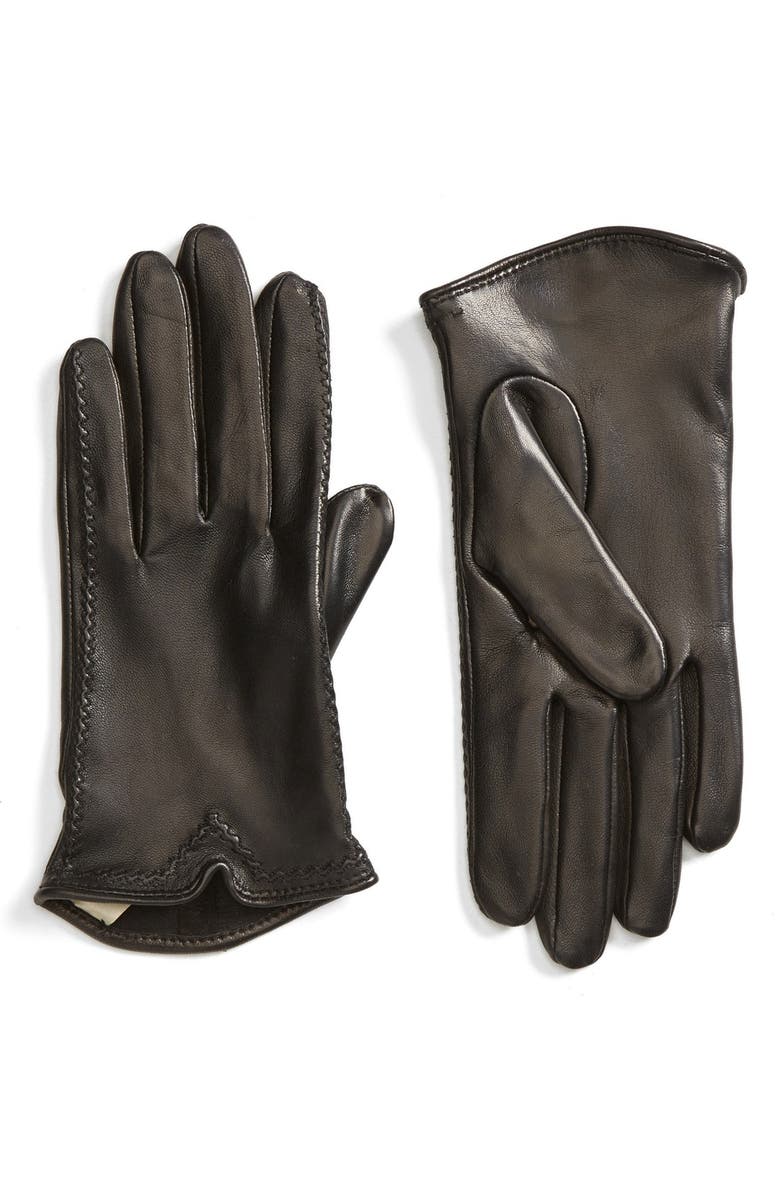 Fownes Brothers Stitched Leather Gloves, Main, color, 