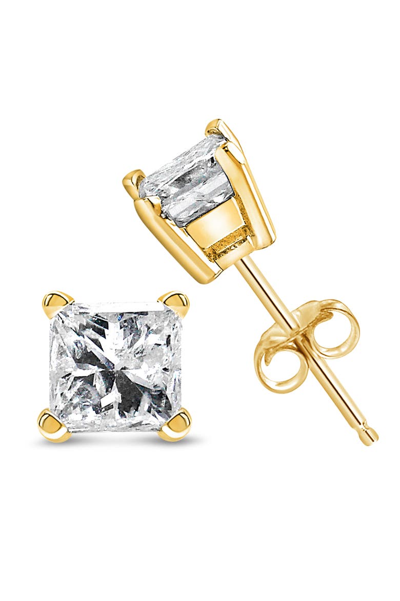 Certified 14K Gold 1/3 Cttw Solitaire Diamond Stud Earrings, Alternate, color, Yellow