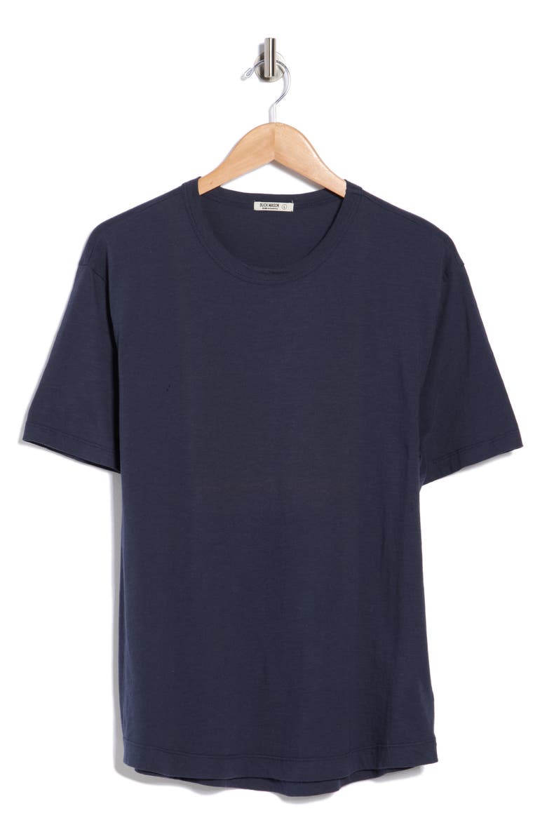 BUCK MASON Pima Cotton Slub Curved Hem T-Shirt, Main, color, Midnight