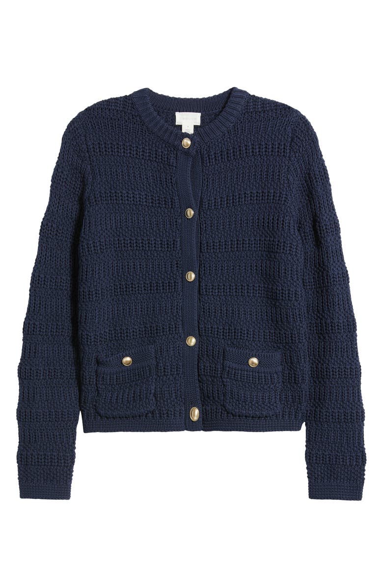 Caslon<sup>®</sup> Textured Sweater Jacket, Alternate, color, Navy Still