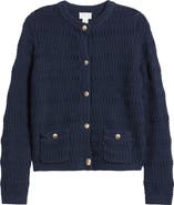 Caslon® Textured Sweater Jacket
